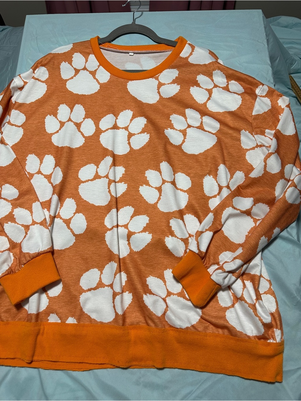 Orange Paw Print Sweater
